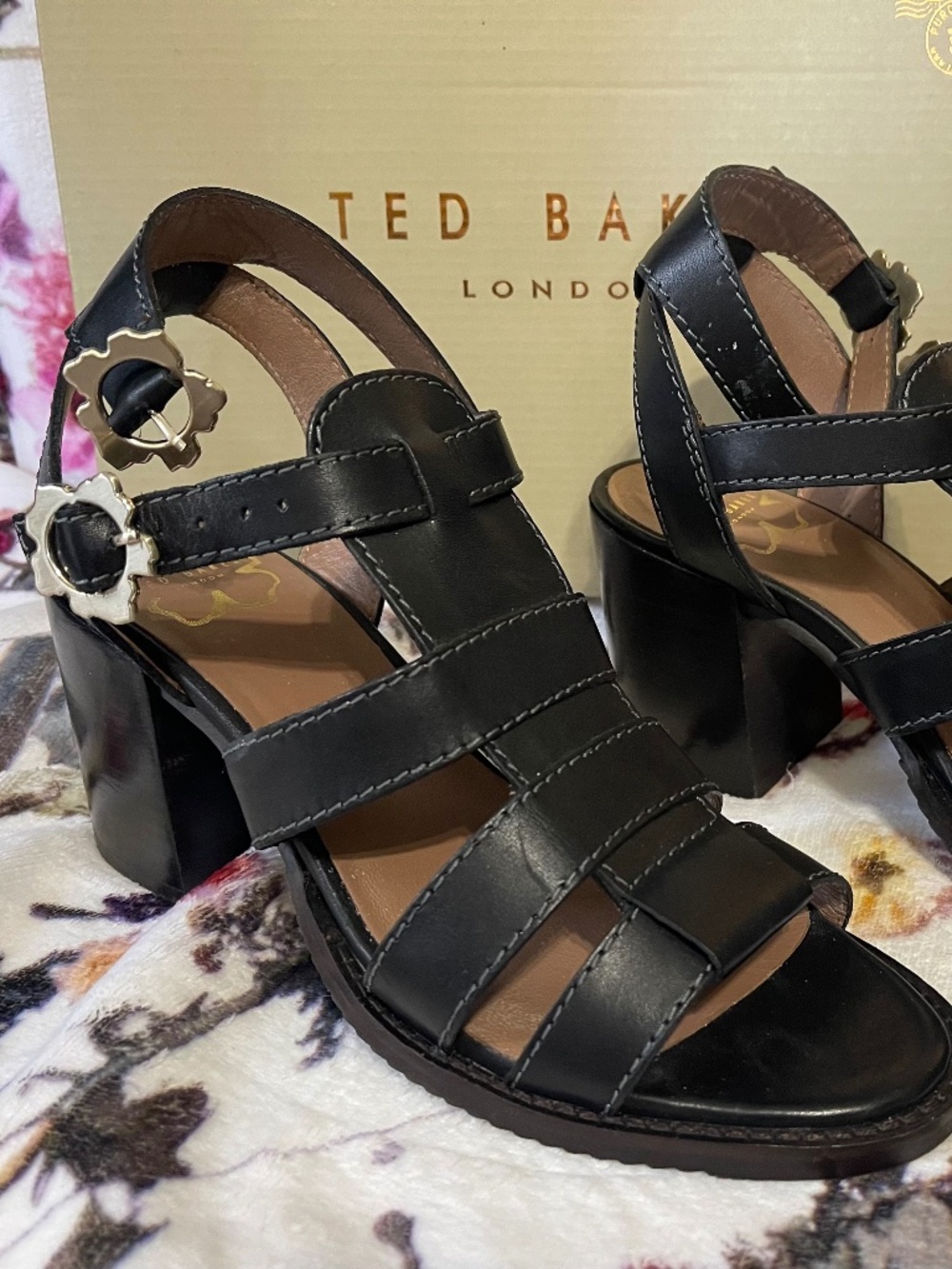 Ted Baker black sandals size 9.5